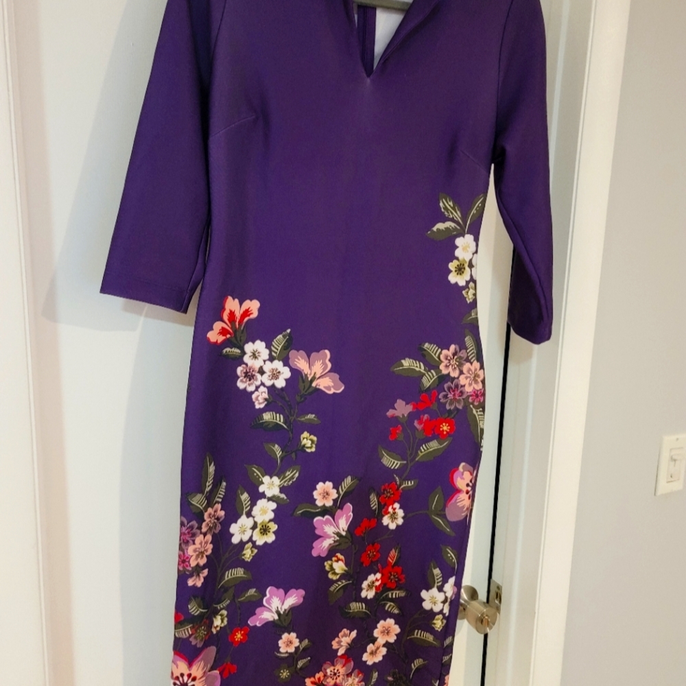 NY & Company purple stretch dress